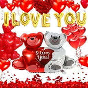 (6 pack) Lockways Mom Day Red Heart I Love You Balloon Set, Foil Balloons Mother's Day Family Decoration